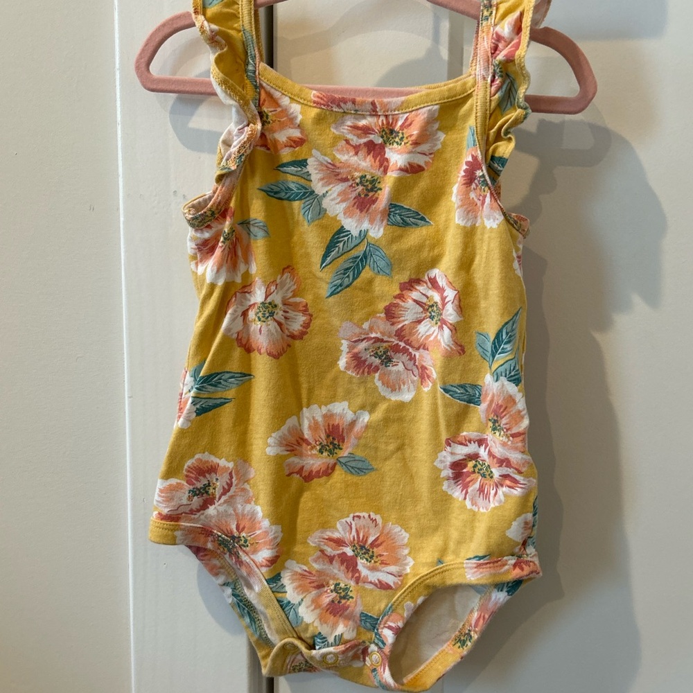 Carter's Yellow Floral Onesie